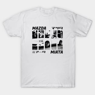 Mazda Miata MX-5 NB Black 'N White 3 T-Shirt